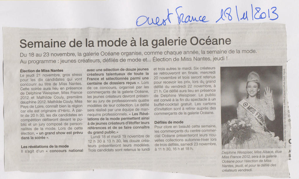 18.11.2013 - OUEST FRANCE - SEMAINE DE LA MODE